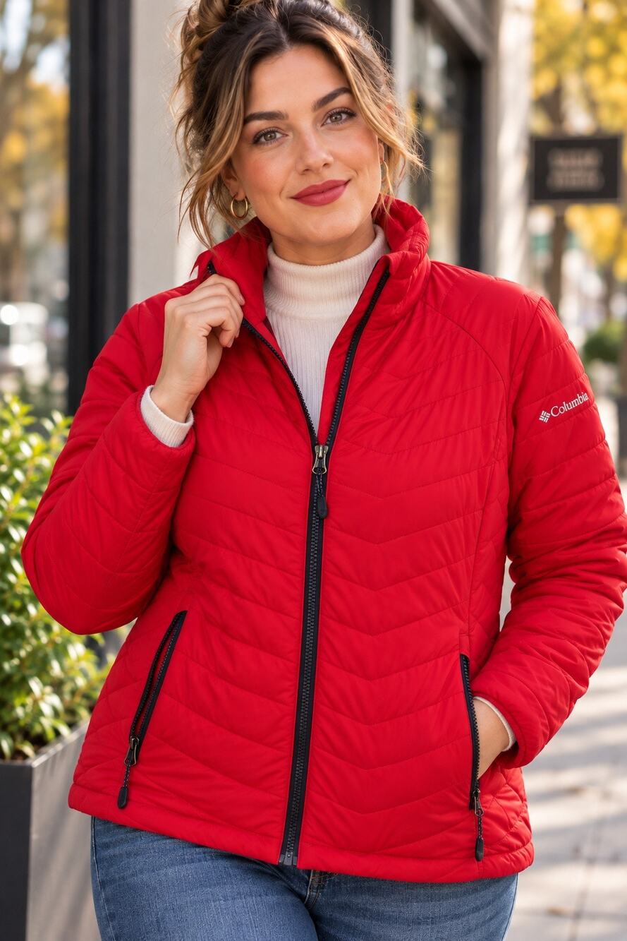 Columbia Oyanta Trail Women’s L Red Thermal Coil Insulated Jacket Interchange
